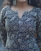 Black Floral Kiara Dawn Kurta Dress