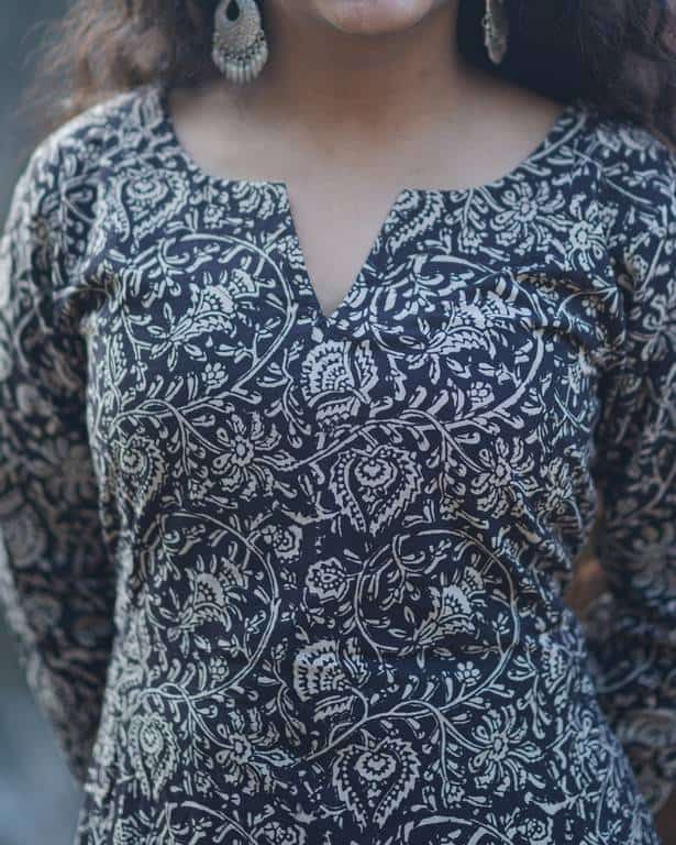 Black Floral Kiara Dawn Kurta Dress