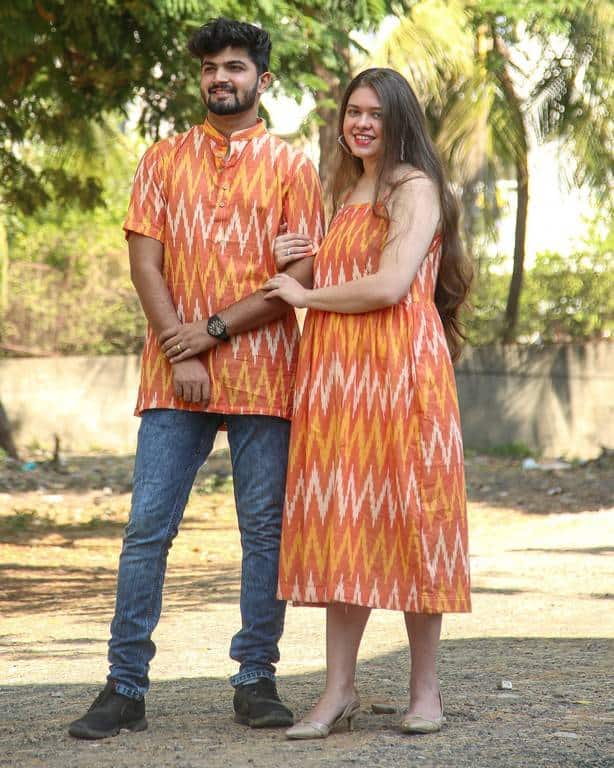 Orange Blossom Ikat Family Set