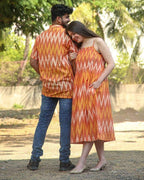 Orange Blossom Ikat Couple