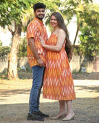 Orange Blossom Ikat Couple