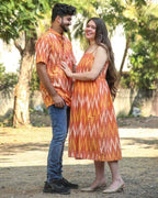 Orange Blossom Ikat Couple