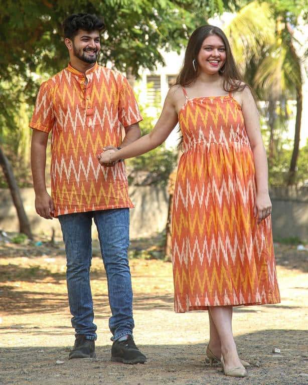 Orange Blossom Ikat Family Set