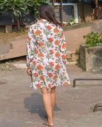 Orchid White Nursing Shirt Dress