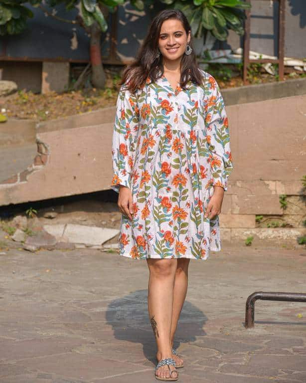 Orchid White Nursing Shirt Dress