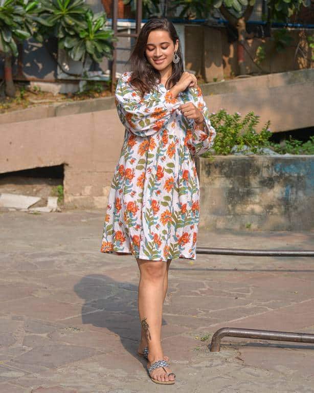 Orchid White Nursing Shirt Dress