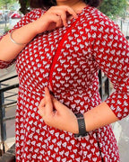 Frill Red Lily Lotus Nursing Dress