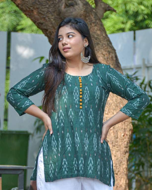 Canopy Green Short Kurti