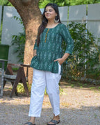 Canopy Green Short Kurti