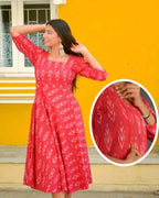 Rose Red Ikat Nursing Dress