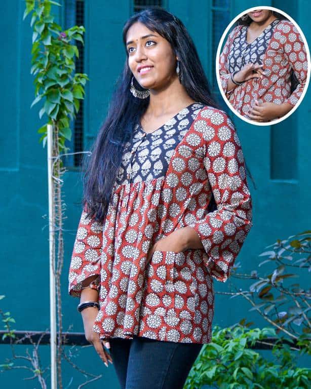 Rosy Noir Short Nursing Kurti Main image