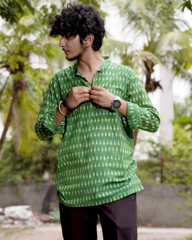 Green Ikat Sharara Couple Set