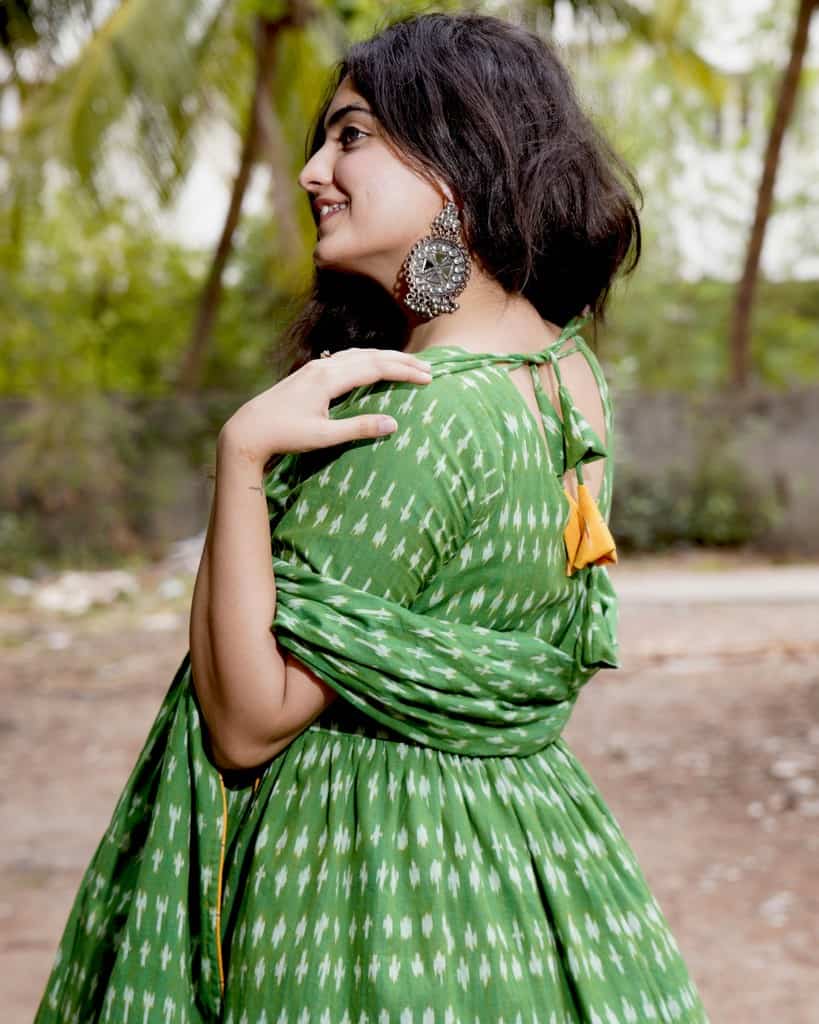 Green Ikat Sharara Kurta Set