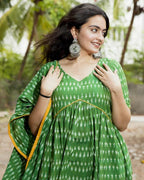 Green Ikat Sharara Kurta Set