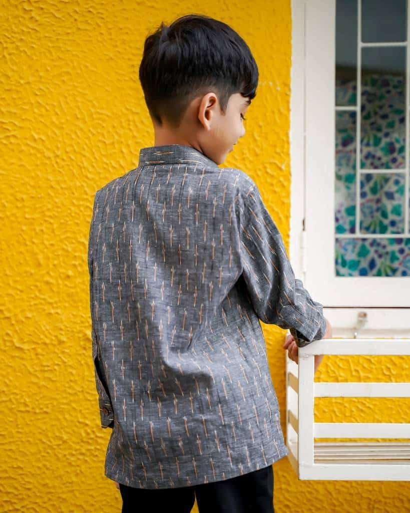 Grey Glorious Kids Kurta