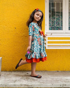 Foliate Frill Kids Dress