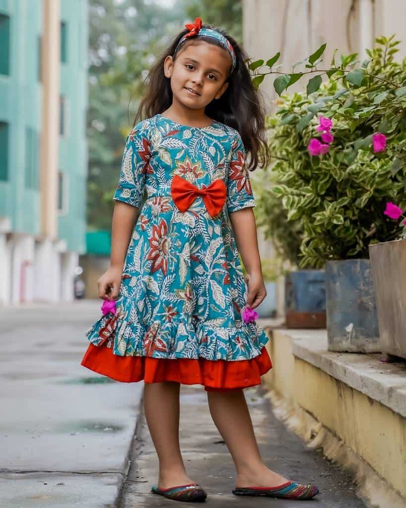 Foliate Frill Kids Dress