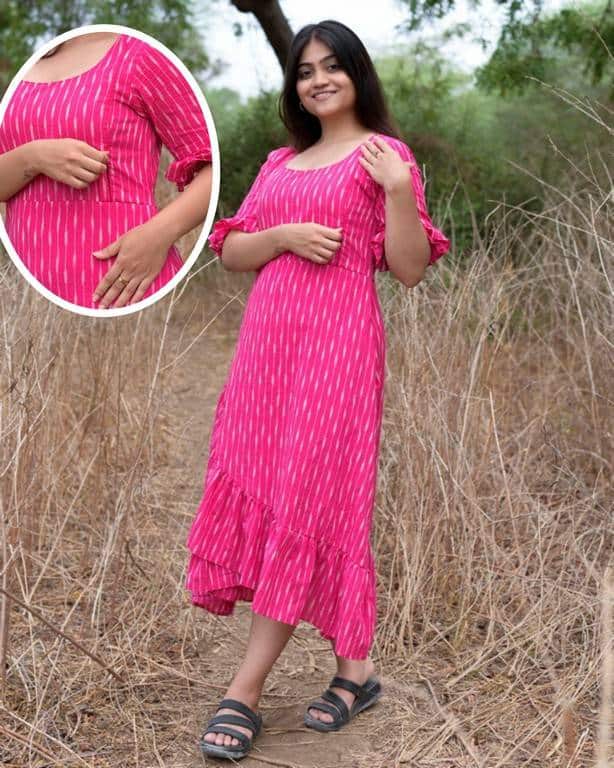 Pink Punch Senorita Ikat Nursing Dress