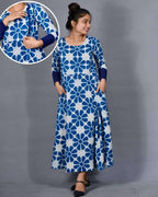 Indigo Floral Nursing Dress