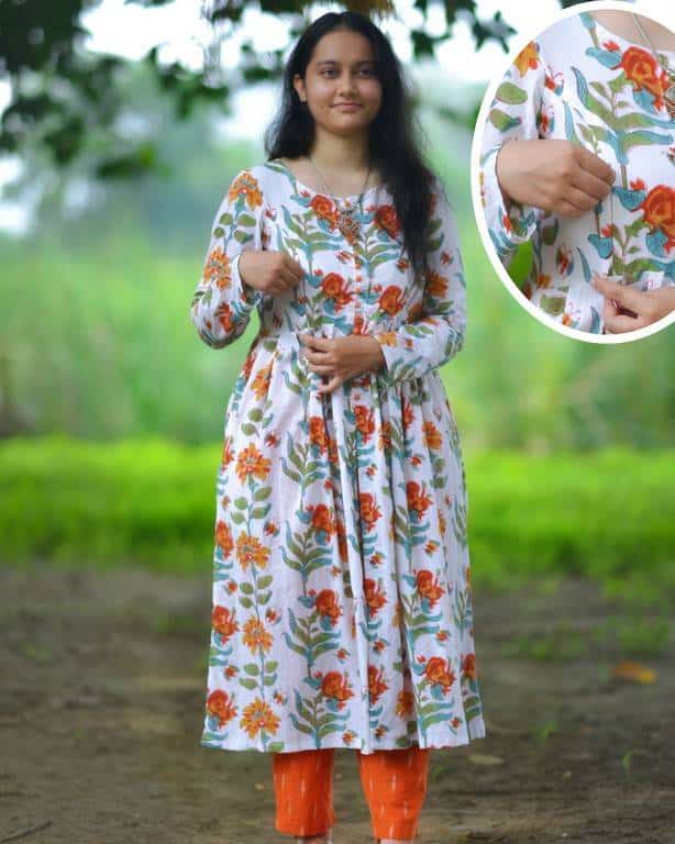 Orchid White Nursing Kurta with Pant