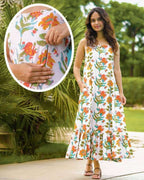 Orchid White Strappy Nursing Dress
