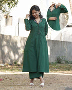 Clover Green Maternity Kurta with Plazzo