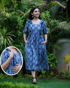 Lollipop Upbeat Blue Frill Nursing Dress
