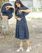 Ocean Black Nursing Dress with Belt