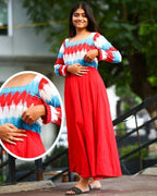 Scarlet Red Nursing Dress