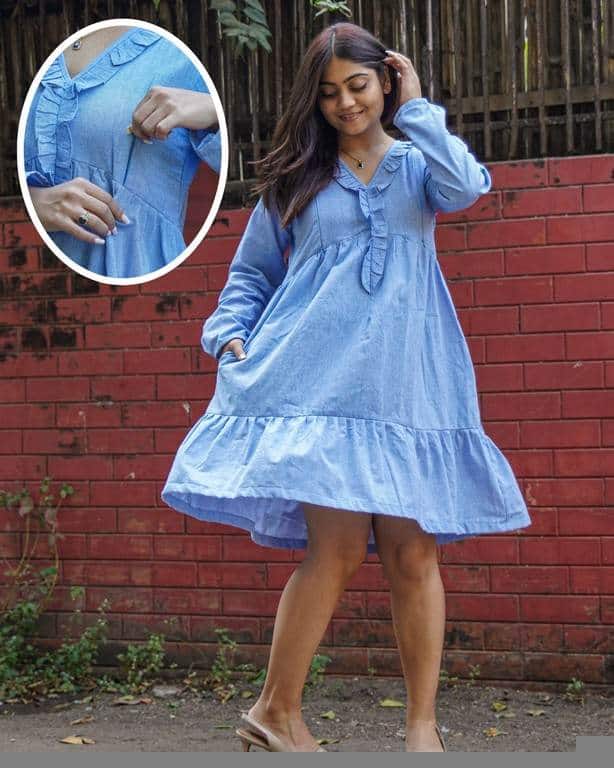 Sapphire Swirls Maternity Dress