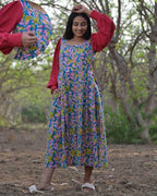 Tulip Vine Puffed Sleeve Nursing Dress