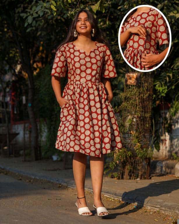 Rosy Vine Short Maternity Dress