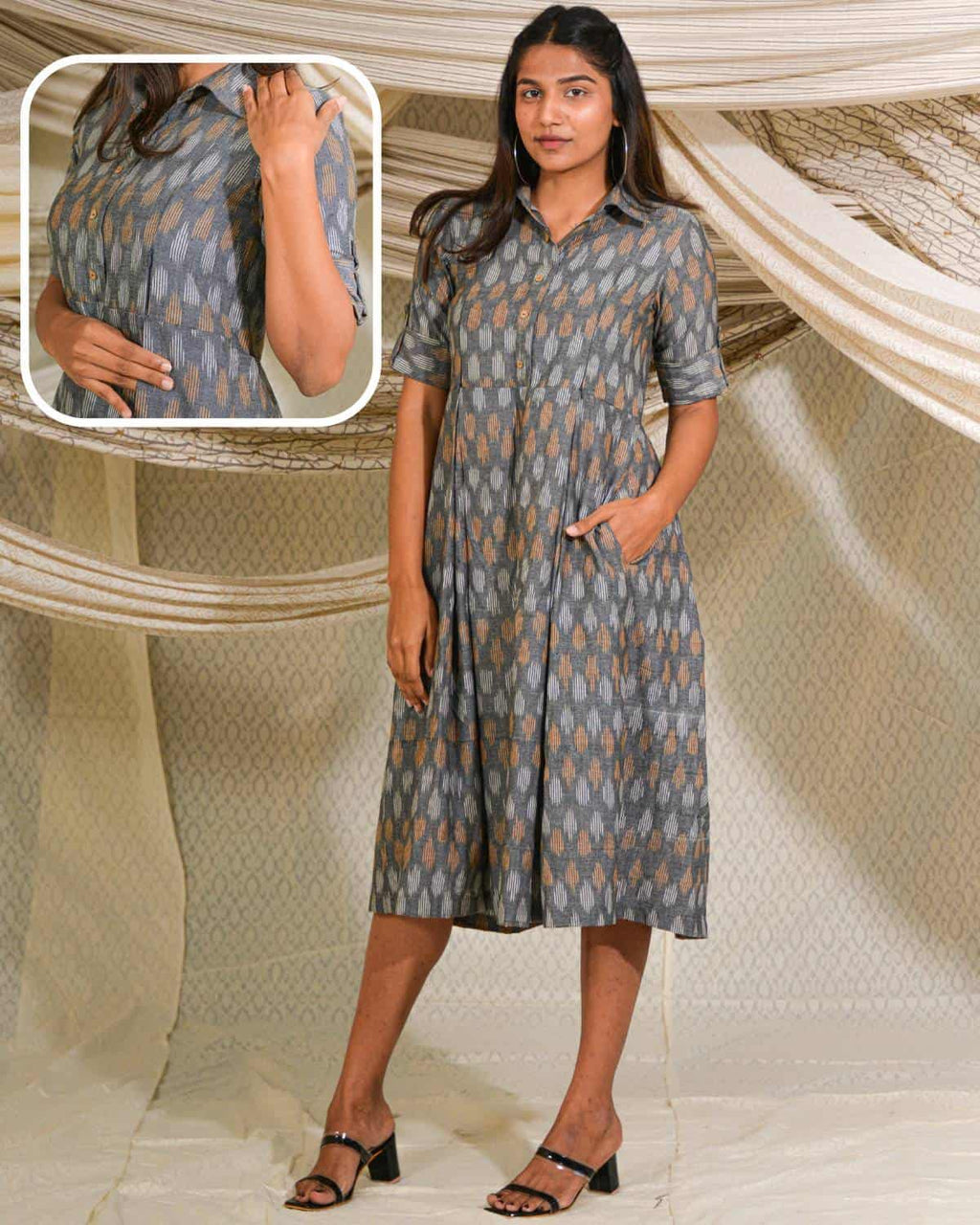 Graphic Grey Nursing Dress