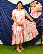 Red Shibori Maternity Dress