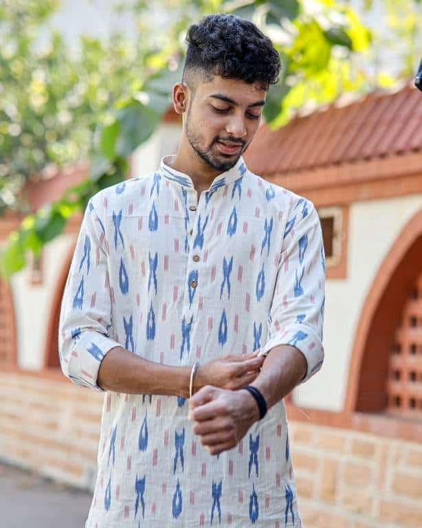 White Shift Ikat Kurta