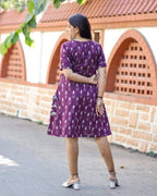 Purple Aster Ikat Angrakha Dress