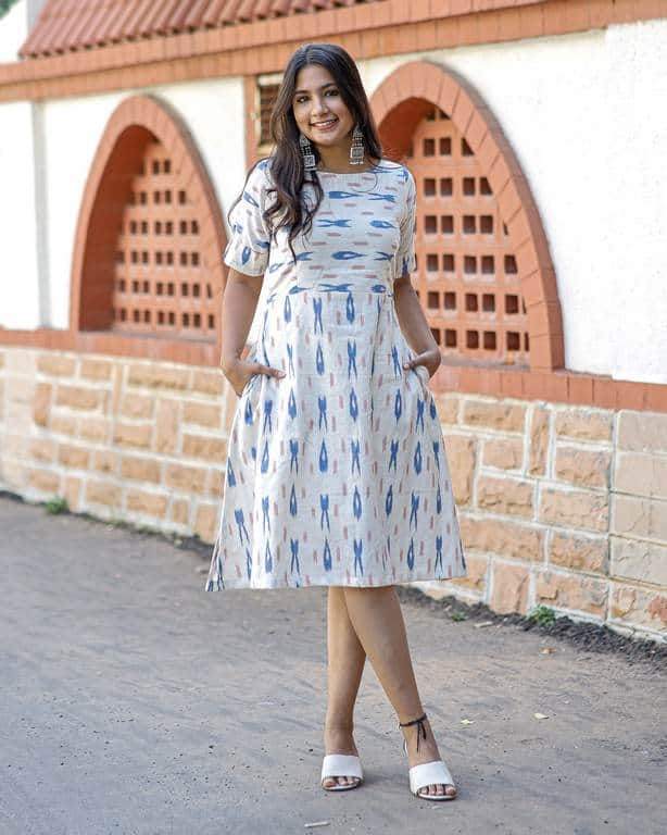 White Shift Ikat Dress Secondary image