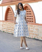 White Shift Ikat Dress