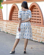White Shift Ikat Dress