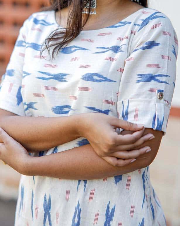 White Shift Ikat Dress