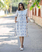 White Shift Ikat Dress