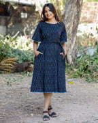 Ocean Black Dress with Belt