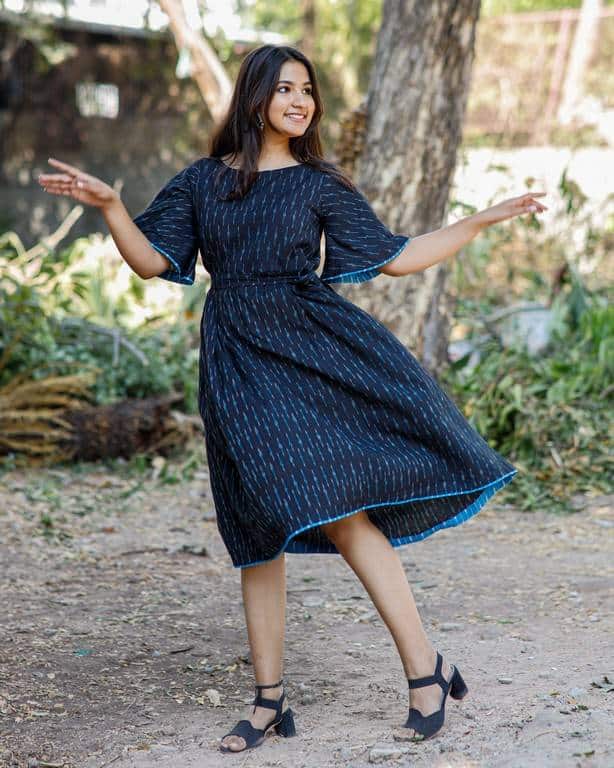 Ocean Black Dress with Belt