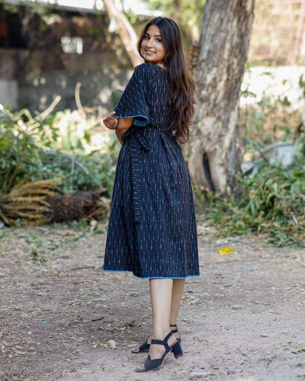 Ocean Black Dress with Belt