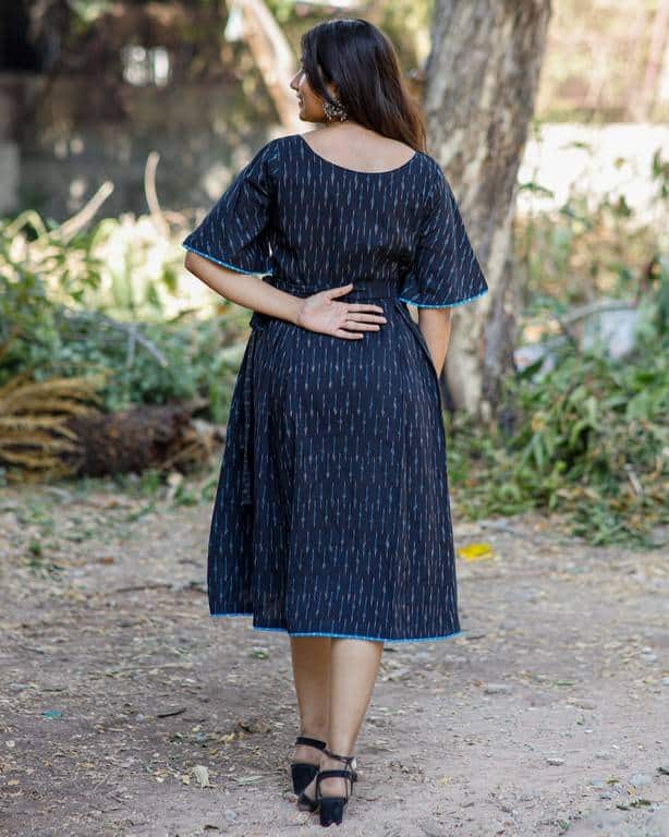 Ocean Black Dress with Belt