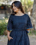 Ocean Black Dress with Belt