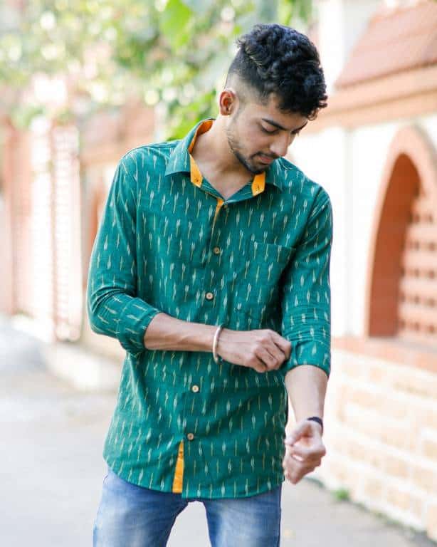 Pickle Green Ikat Shirt