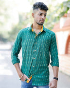 Pickle Green Ikat Shirt
