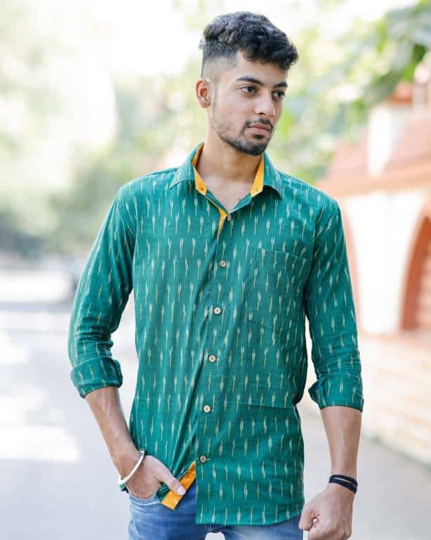 Pickle Green Ikat Shirt