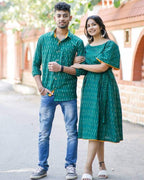 Pickle Green Ikat Couple Set